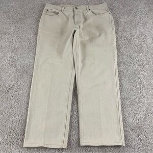 LL Bean Jeans Mens Pants 38x32 Beige Denim Classic Fit Casual Casual T220